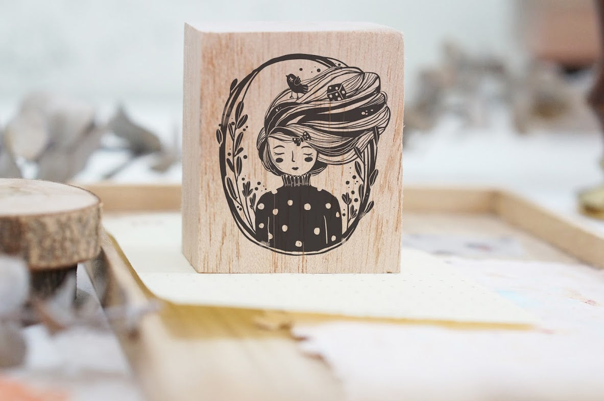 Black Milk Project Rubber Stamp - Whimsical Portrait (Raven)