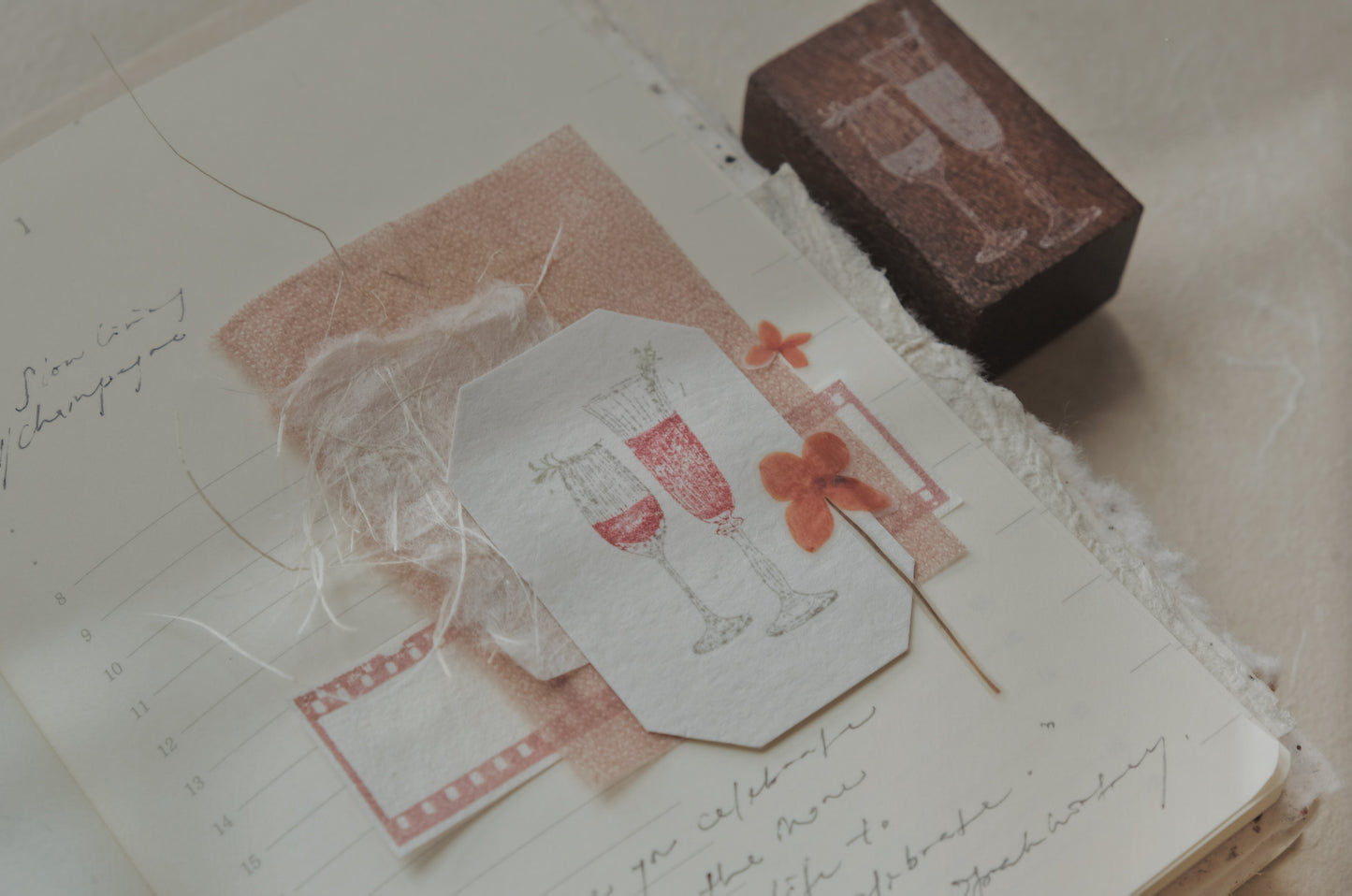 Jieyanow Atelier Rubber Stamps - Slow Living Collection, Five Vintage Designs, 1 PC