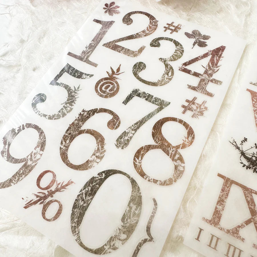 Journal Pages Print-On Stickers - Numbers