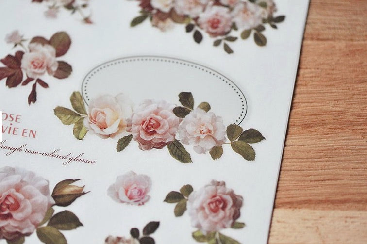 MU Print-On Stickers No.34: Blush Roses, 2 designs/packet