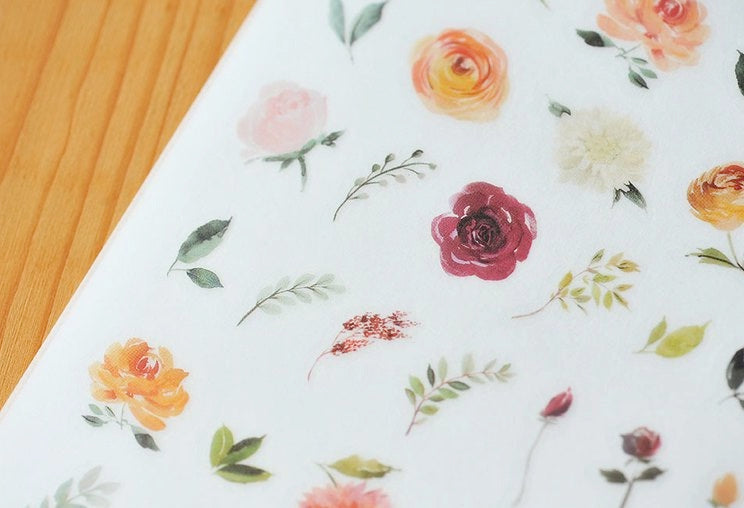 MU Print-On Stickers No.44: Assorted Flowers, 2 designs/packet