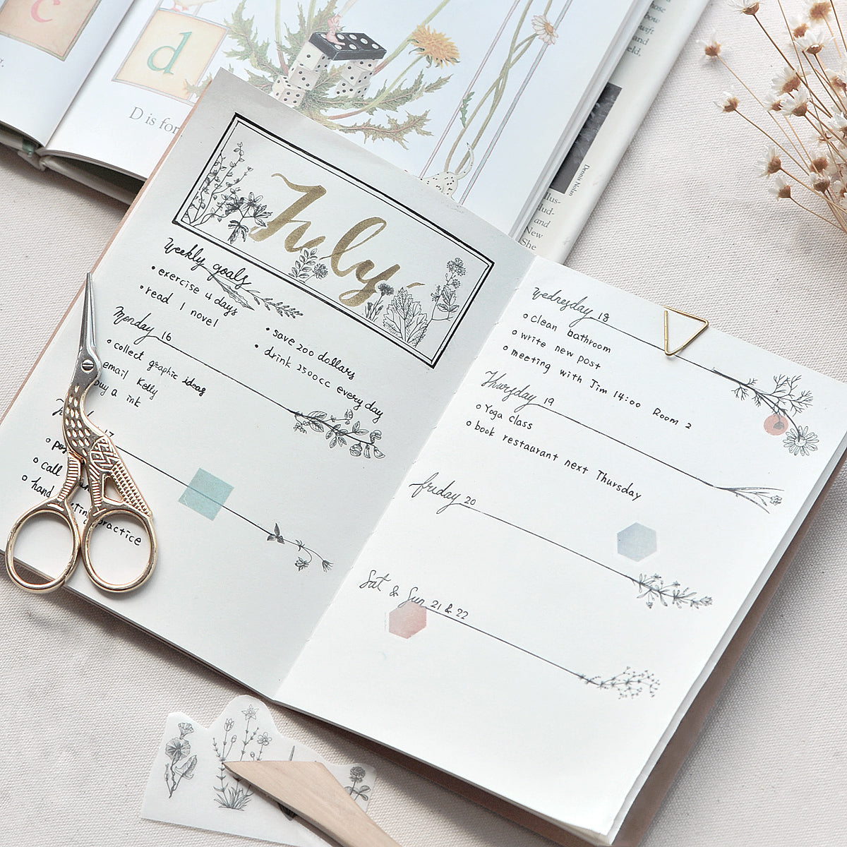 MU Print-On Stickers No.55: Leaves of Grass, 2 designs/packet