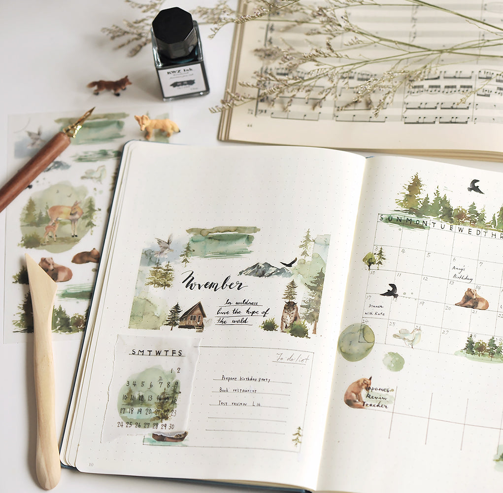 MU Print-On Stickers No.96: Peaceful Forest, 2 designs/packet