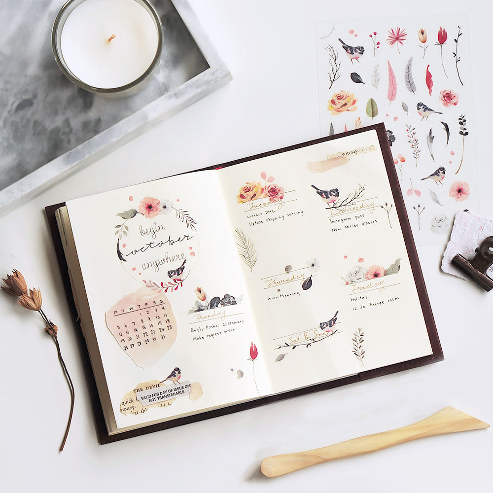 MU Print-On Stickers No.122: Pretty Feathers, 2 designs/packet