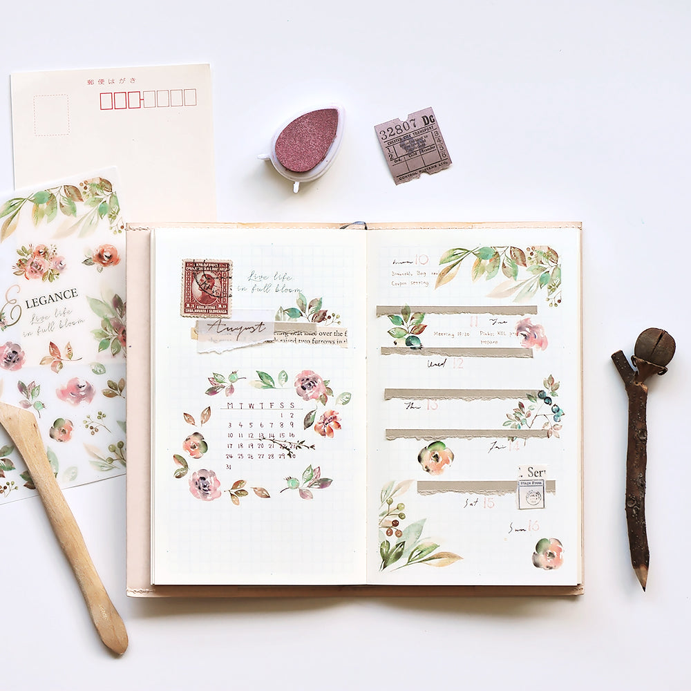 MU Print-On Stickers No.142: Summer Roses, 2 designs/packet