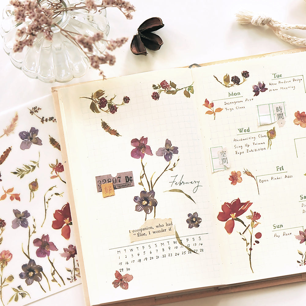 MU Print-On Stickers No.158: Spring Blossoms, 2 designs/packet