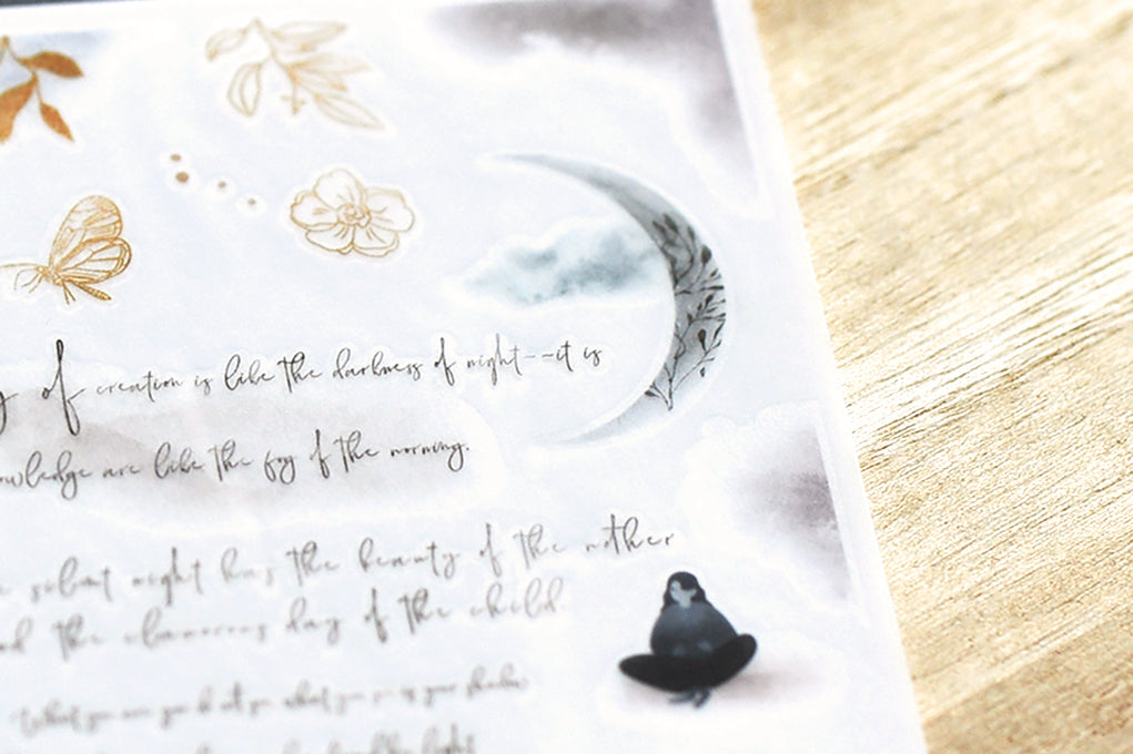 MU Print-On Stickers No.163: Moonlight Poetry, 2 designs/packet