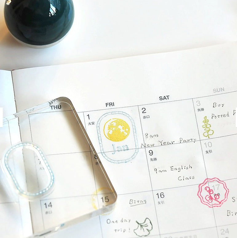 MU Lifestyle My Icon Clear Stamp Set - No.12, Moon Phases