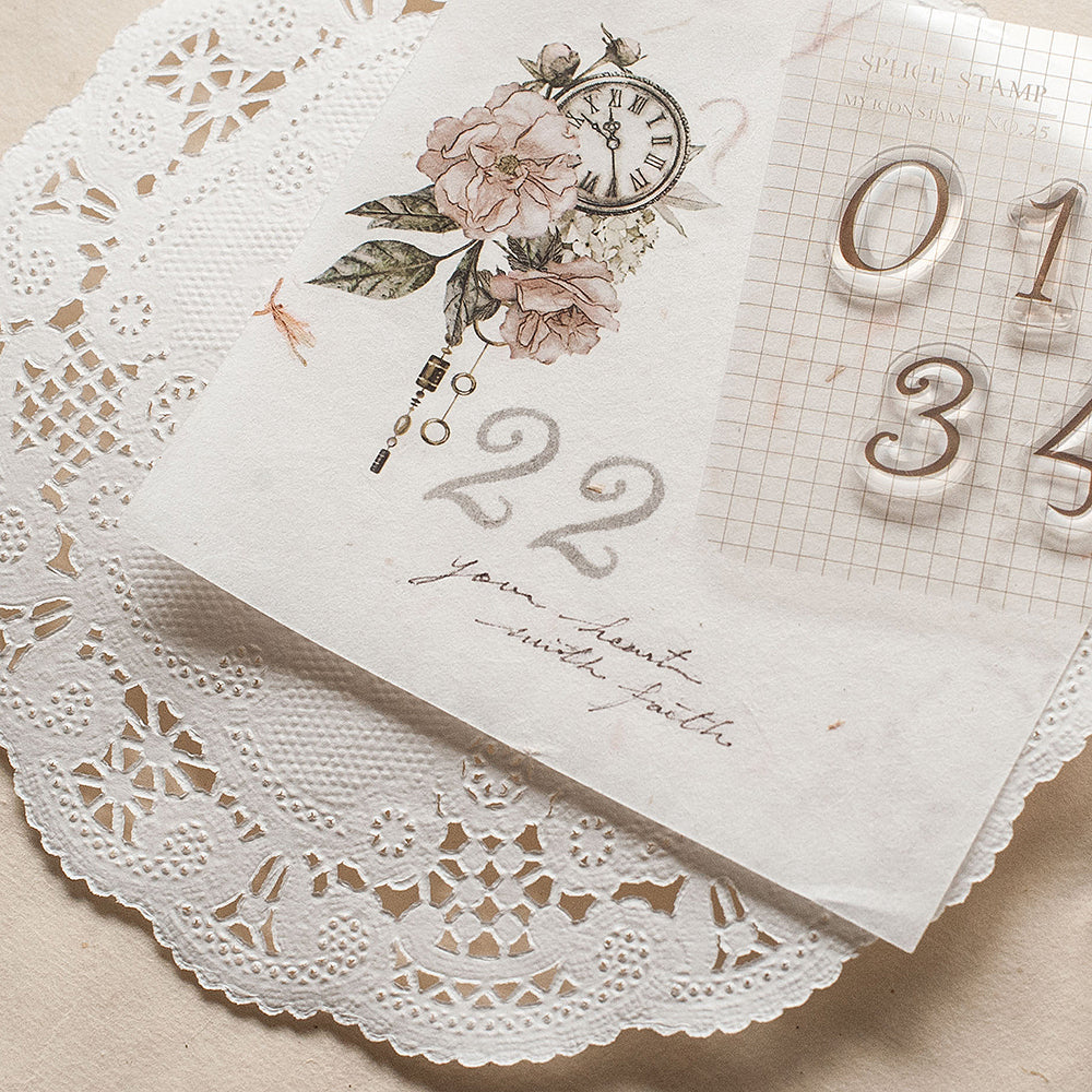 MU Lifestyle My Icon Clear Stamp Set - Number Set, Classic Style, 2pks