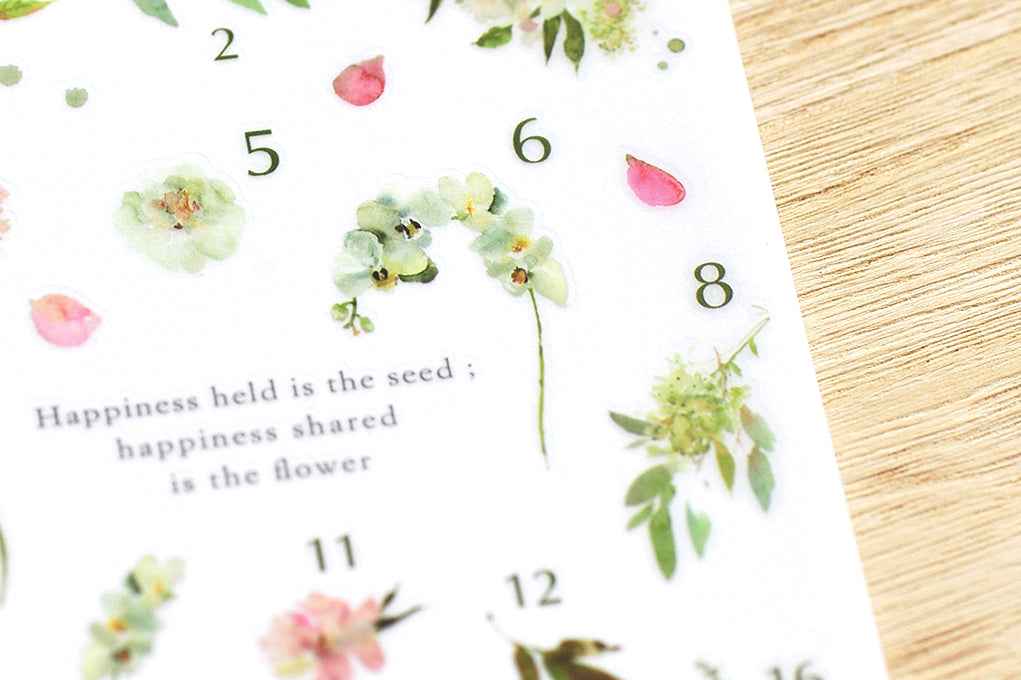MU Print-On Stickers No.168: Flowers in the Wind Daily, 2 designs/packet