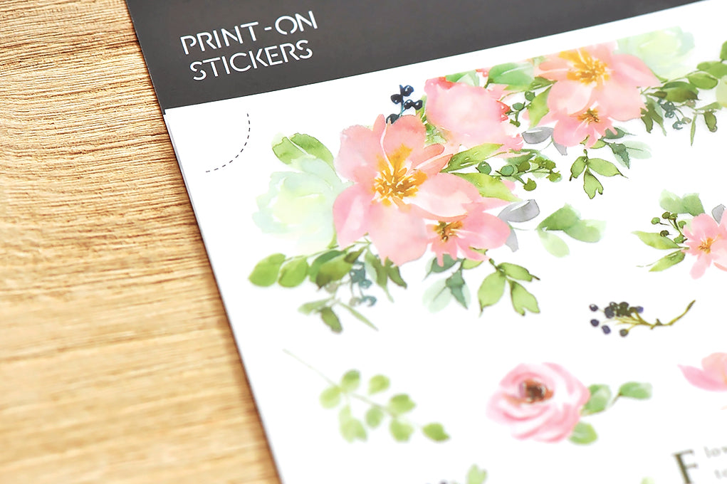 MU Print-On Stickers No.170: Hibiscus Flowers, 2 designs/packet