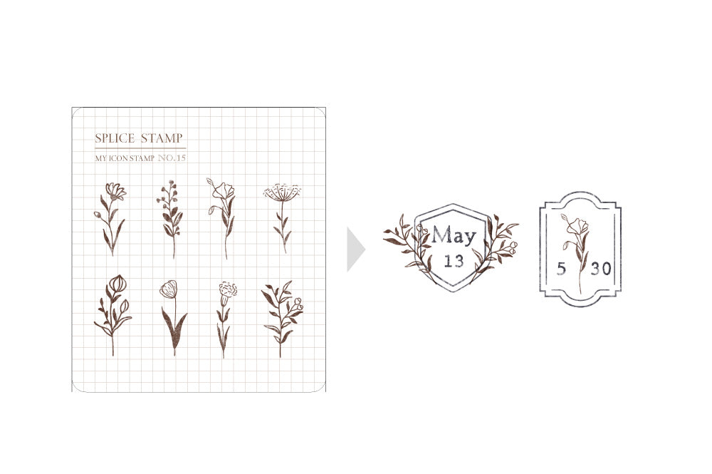MU Lifestyle My Icon Clear Stamp Set - No.15, A Flower