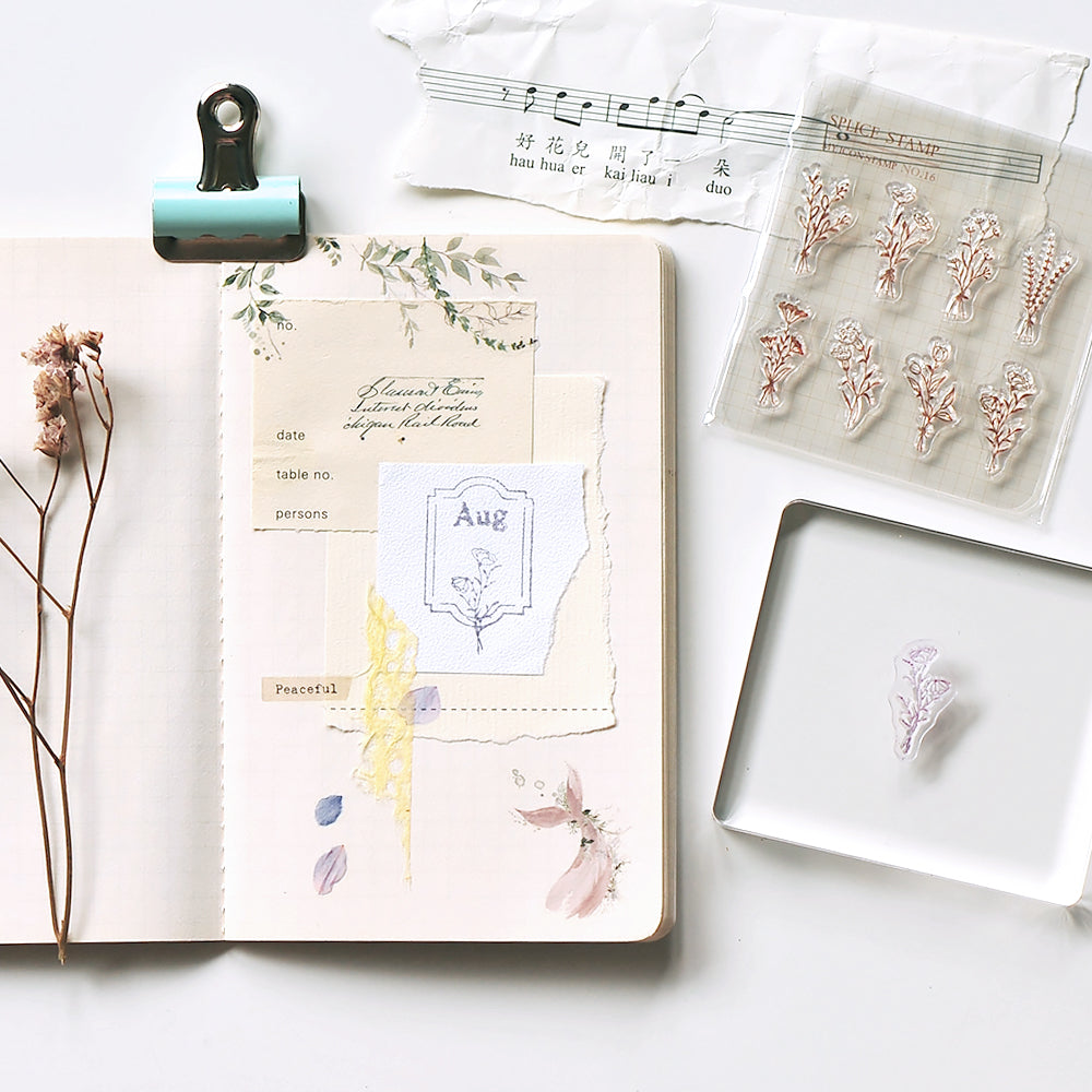 MU Lifestyle My Icon Clear Stamp Set - No.16, Flower Bouquet