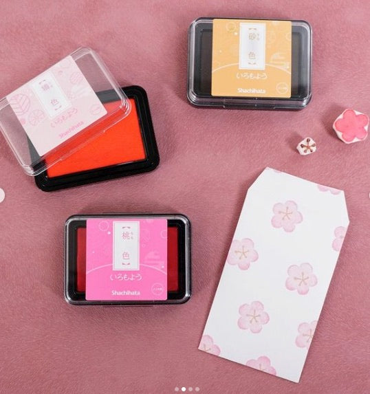 Shachihata Japanese Traditional Inkpads, Beni (Red), 1 PC