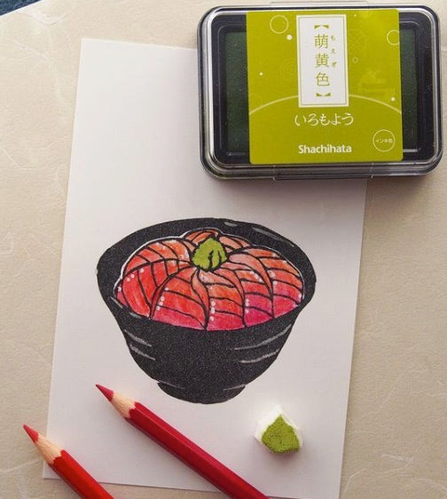 Shachihata Japanese Traditional Inkpads, Moegi, 1 PC