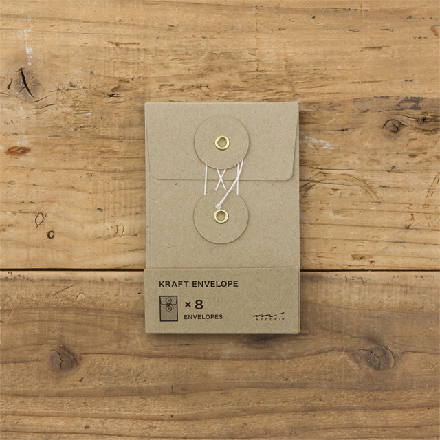 TRAVELER'S COMPANY Kraft Envelope Small, Set of 8, Two colors