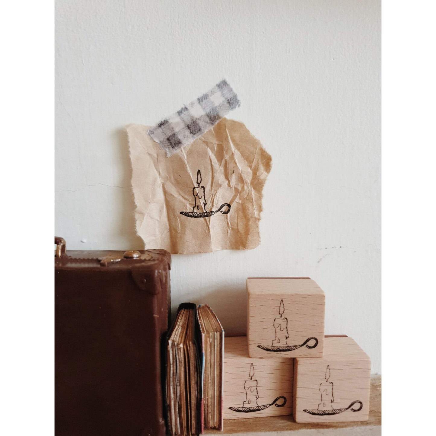 Yeon Charm Mini Candle Rubber Stamp, 1 pc