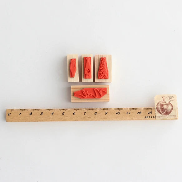 always smile... Noel Rubber Stamp Set, 4 pcs