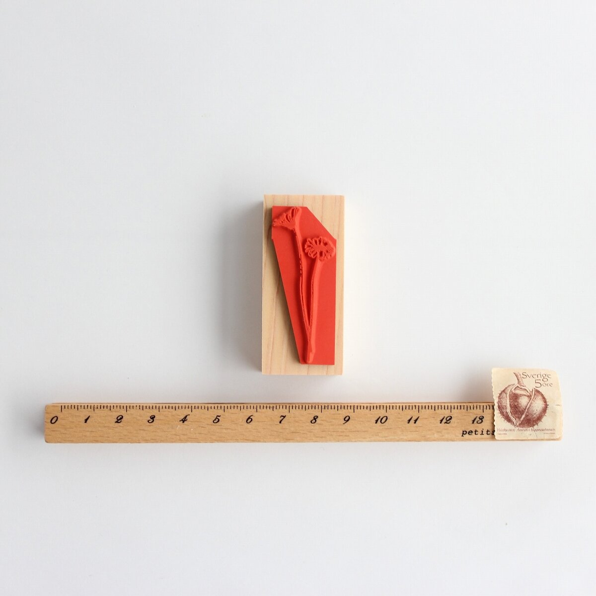 always smile... Antique Gerbera Rubber Stamp