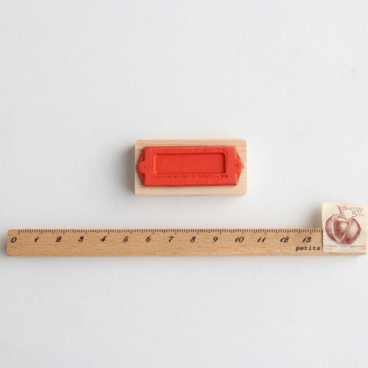 always smile... Antique Nameplate Rubber Stamp