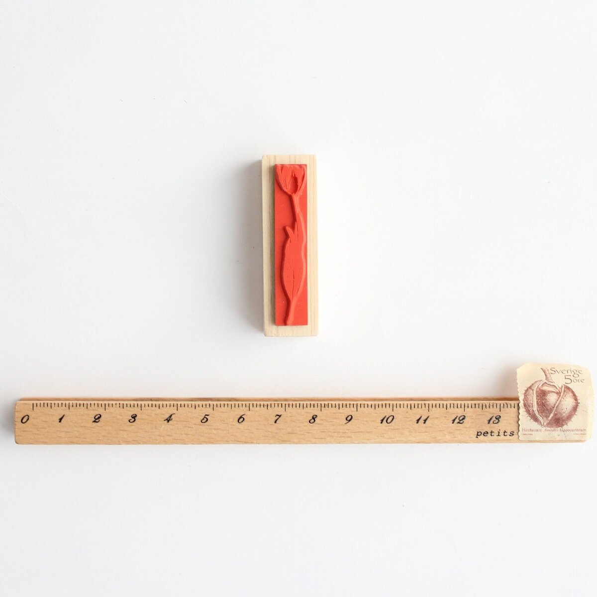 always smile... Vintage Tulip Rubber Stamp