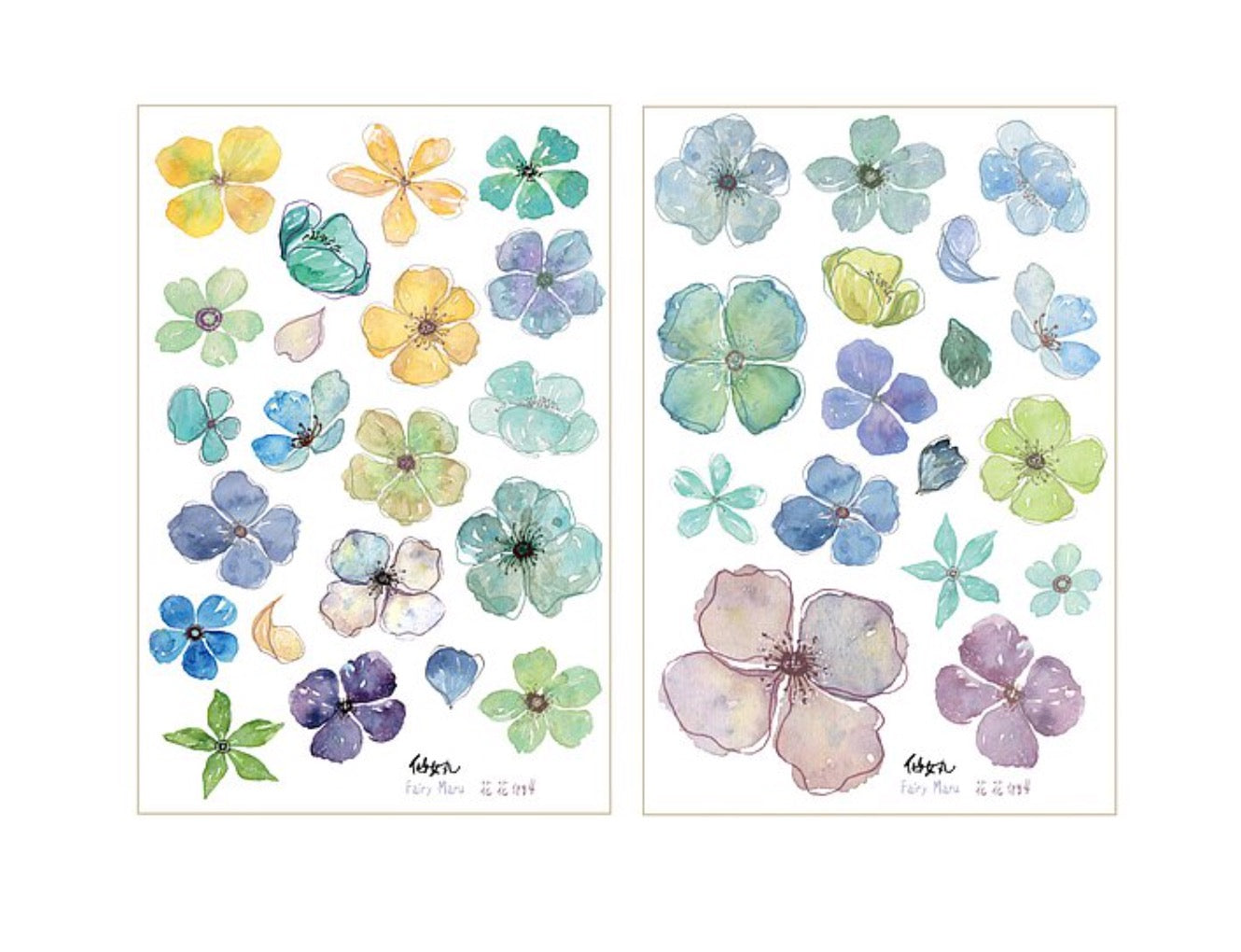 Fairy Maru (Fairy Ball) Print-On Stickers - Flowers No.4