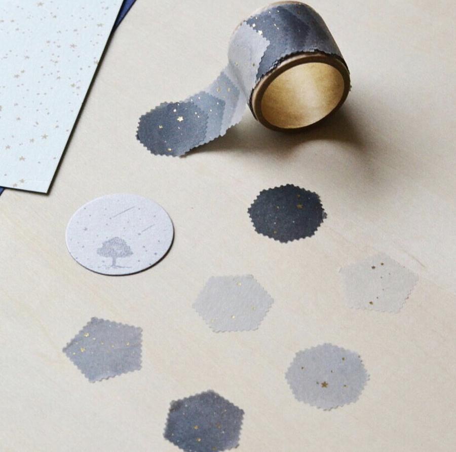 Saien Starry Sky Gold Foil Washi Tape, 15mm