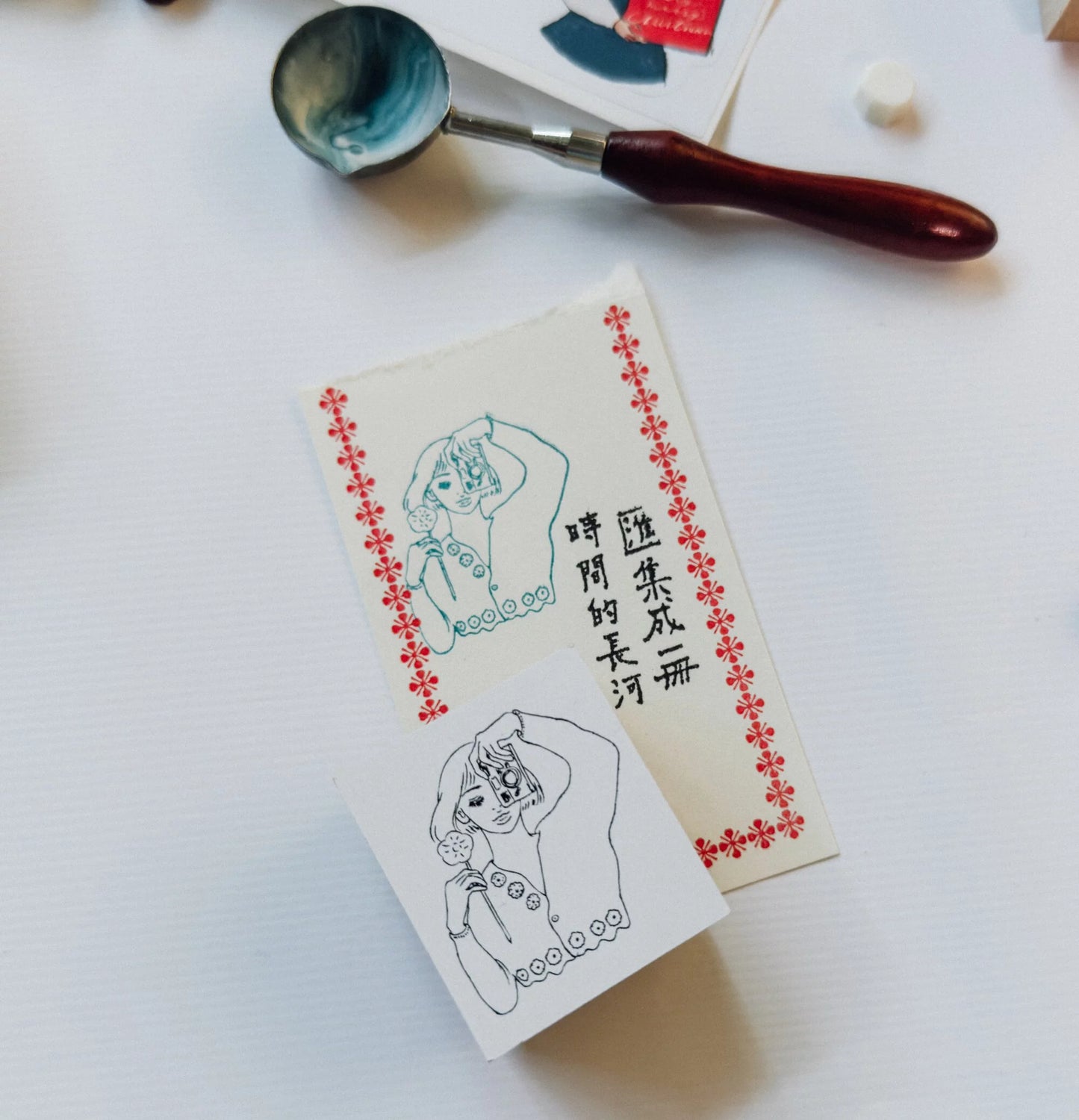 La Dolce Vita Girl Rubber Stamp - Camera Girl