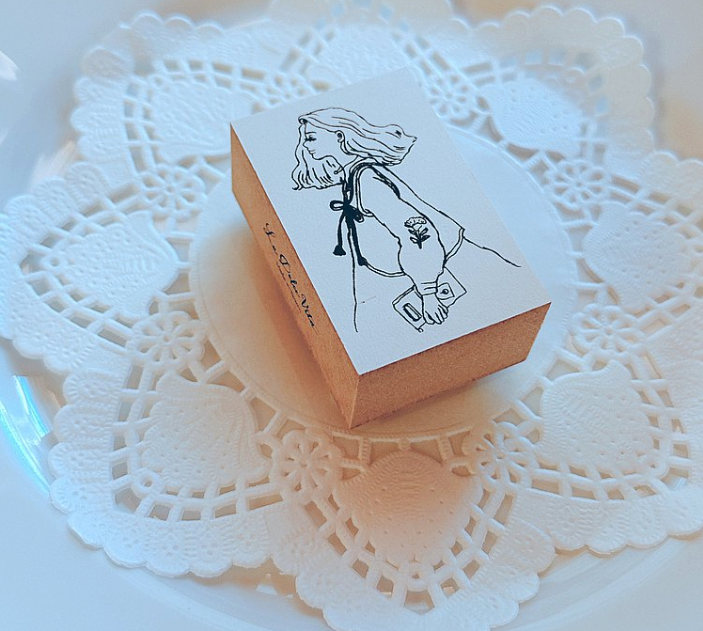 La Dolce Vita Girl Rubber Stamp - Traveling with My Journal