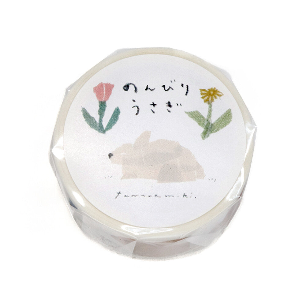 Miki Tamura x Saien Washi Art Washi Tape - Lazy Bunny