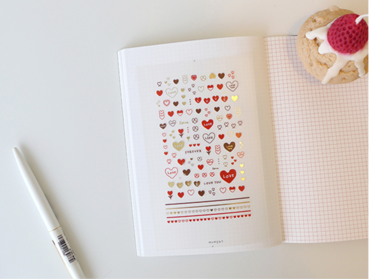 Suatelier Sticker Sheet No.1080, deco heart