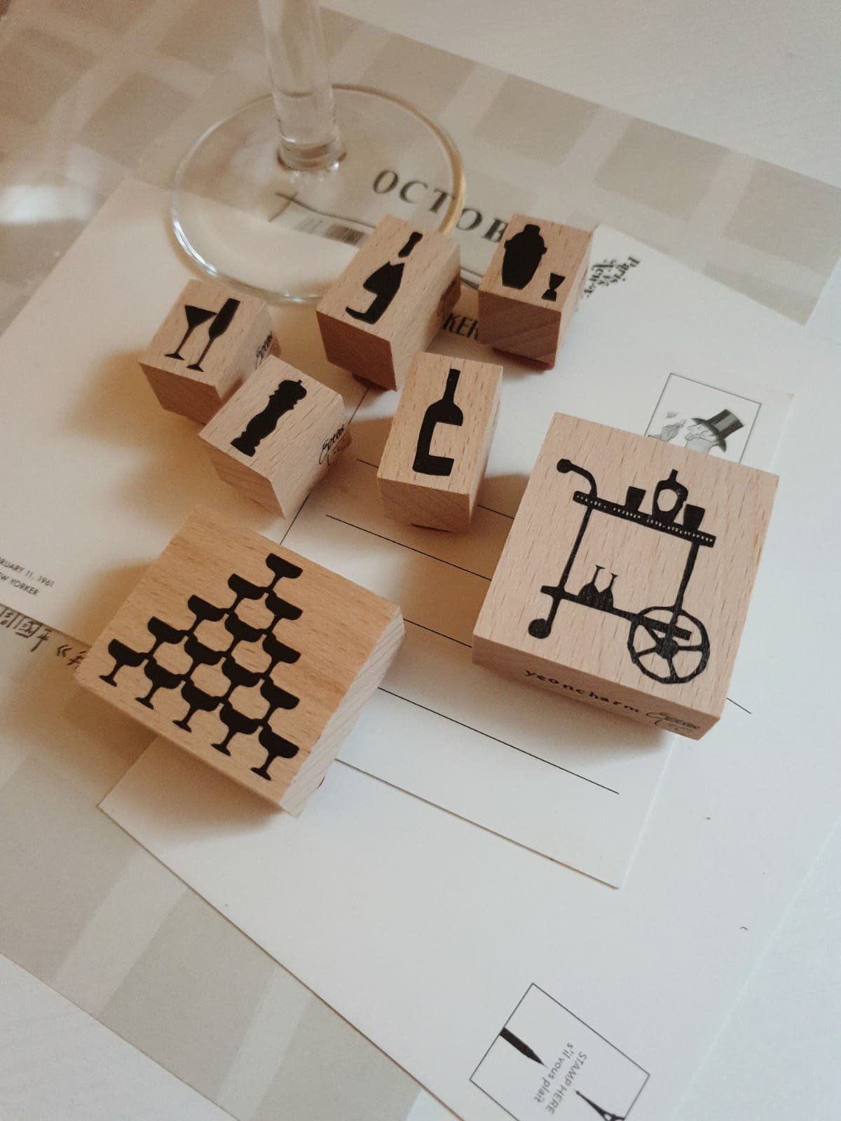 Yeon Charm Champagne Tower Rubber Stamp