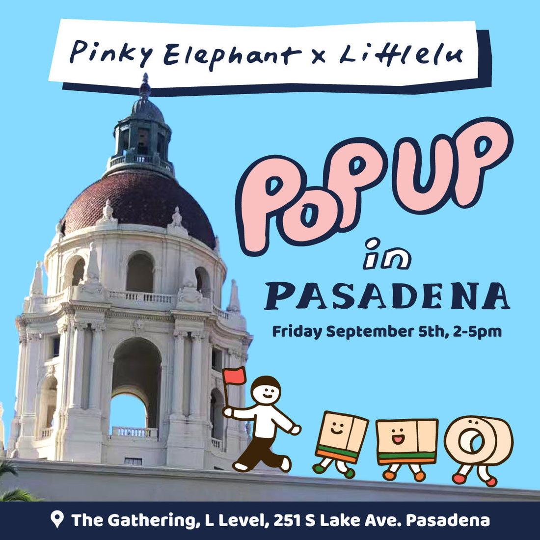 Pinky Elephant Pop Up in Pasadena CA - September 5, 2025