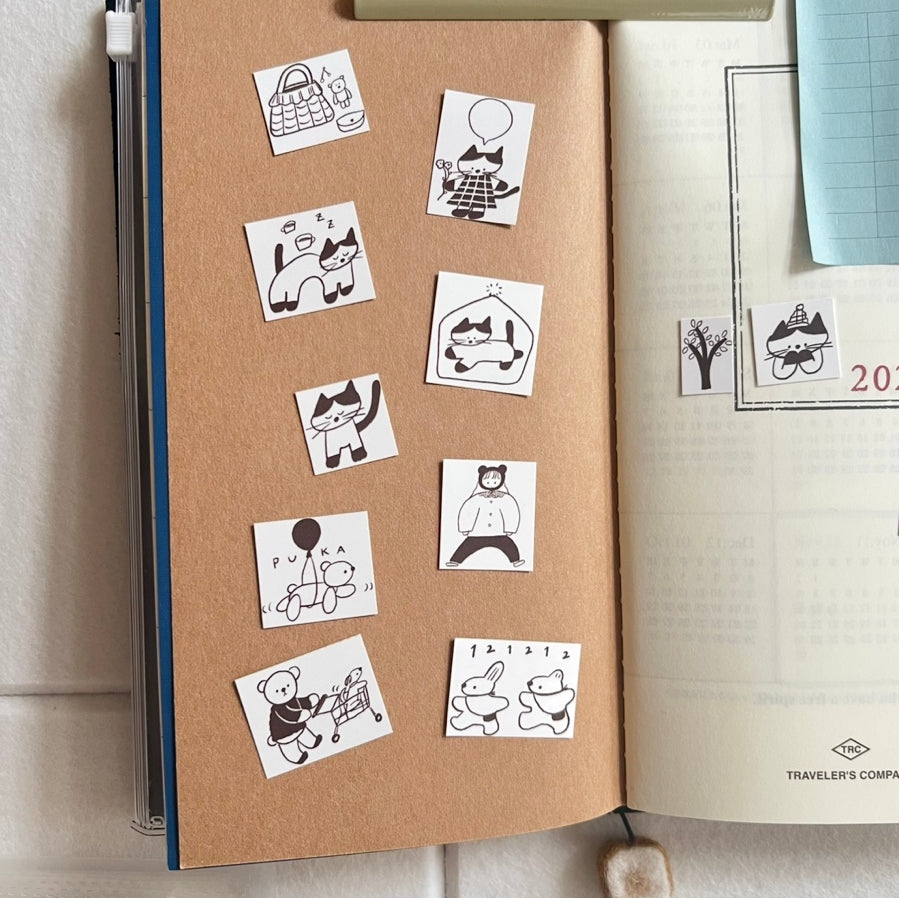 ranmyu Rubber Stamp - 2.5x3cm, 6 designs