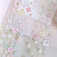 Freckles Tea Vol.4 Floral Curtain Kiss-cut Paper/PET Tape, with Galaxy Sparkle Effect