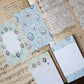 Loidesign Mini 5 Size Floral Tray Memo Paper Set - Lily of the Valley Collection, Tracing Paper + Double-sided Writing Paper