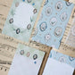 Loidesign Mini 5 Size Floral Tray Memo Paper Set - Lily of the Valley Collection, Tracing Paper + Double-sided Writing Paper