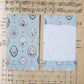 Loidesign Mini 5 Size Floral Tray Memo Paper Set - Lily of the Valley Collection, Tracing Paper + Double-sided Writing Paper
