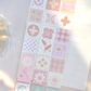 Freckles Tea Vol.4 Floral Tile Kiss-cut Paper/PET Tape, with Galaxy Sparkle Effect