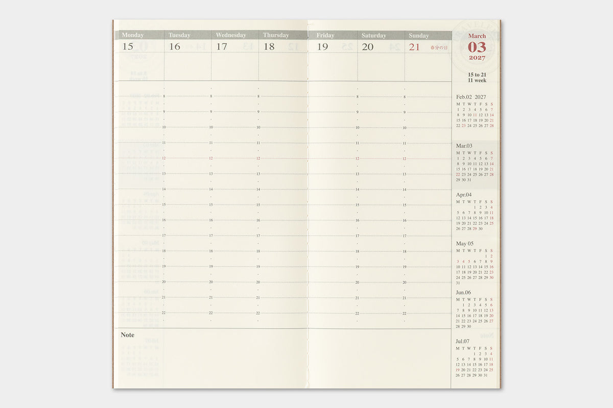 TRAVELER'S Notebook 2027 - Regular Size, Weekly Vertical (Pre-order Now, Shipping Starts After 10/19)