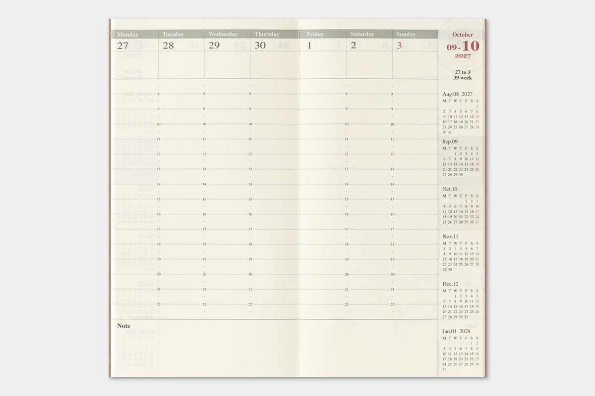 TRAVELER'S Notebook 2027 - Regular Size, Weekly Vertical (Pre-order Now, Shipping Starts After 10/19)