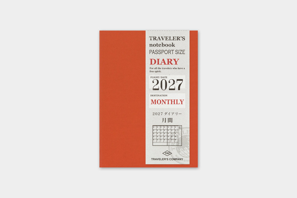 TRAVELER'S Notebook 2027 - Passport Size, Monthly (Pre-order Now, Shipping Starts After 10/19)