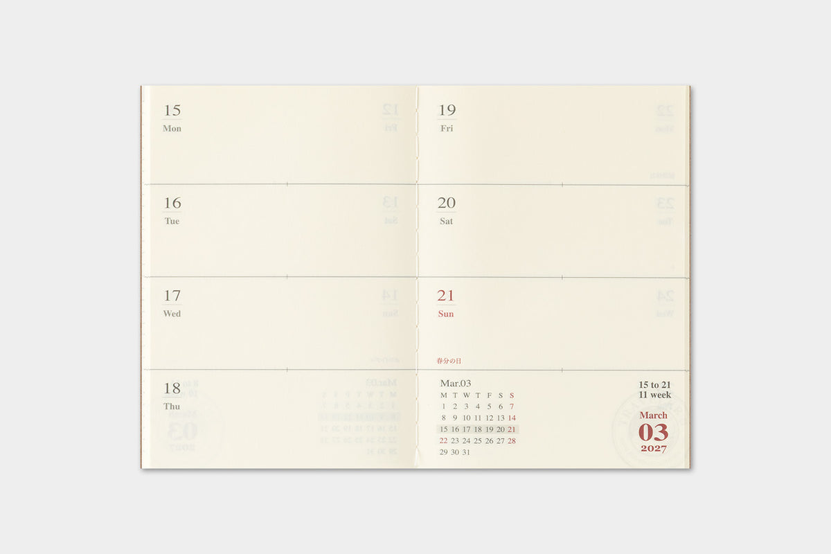TRAVELER'S Notebook 2027 - Passport Size, Weekly (Pre-order Now, Shipping Starts After 10/19)