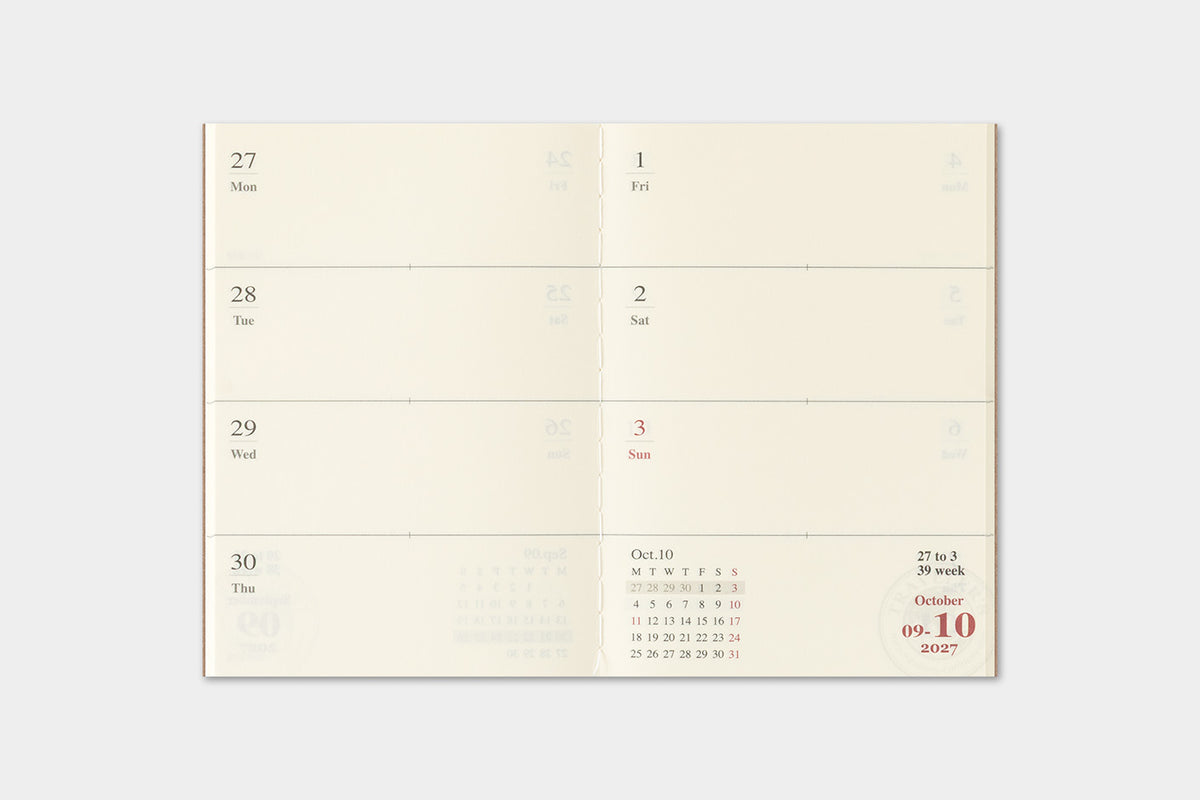 TRAVELER'S Notebook 2027 - Passport Size, Weekly (Pre-order Now, Shipping Starts After 10/19)