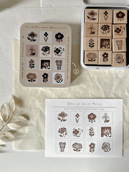 Freckles Tea Vol.5 Rubber Stamp Set - Ink Flowers