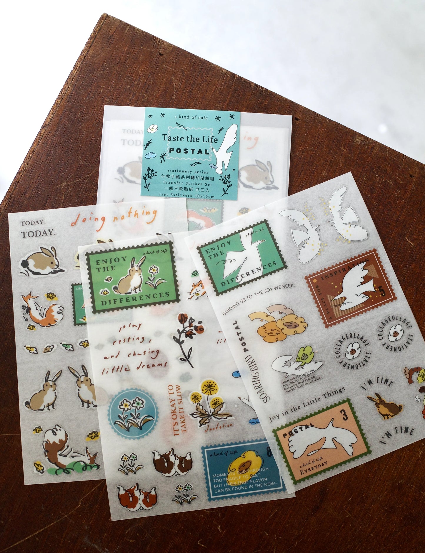 a kind of café Print-On Sticker Set - Taste of Life Postal