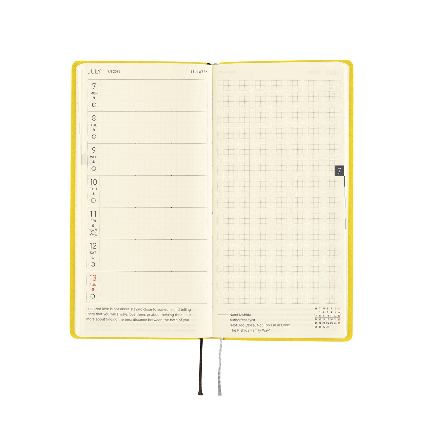 Hobonichi Weeks 2025 - Smooth: Mustard