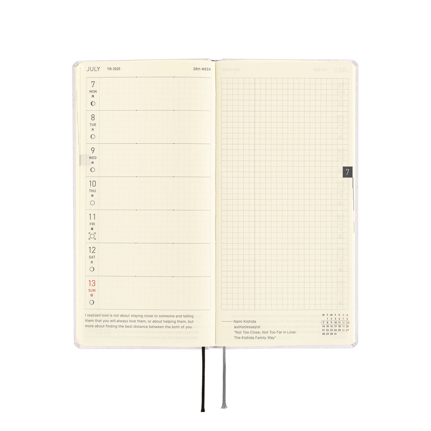 Hobonichi Weeks 2025 - Paper Series: Platinum White