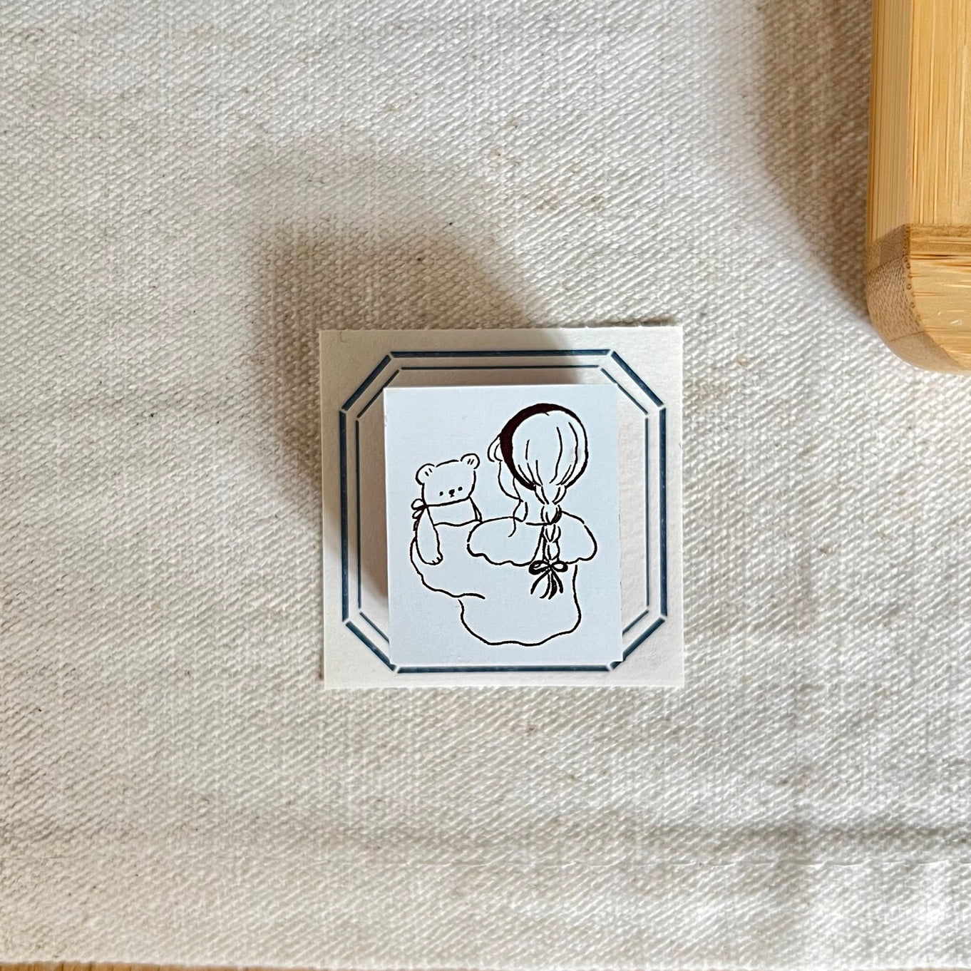 ranmyu Rubber Stamp - Girl Holding Kuma