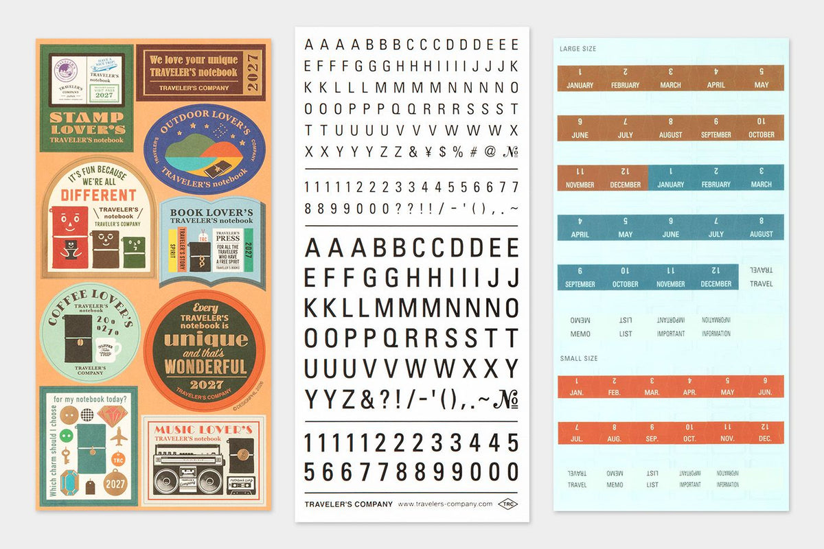 TRAVELER'S Notebook - Customized Sticker Set, 2027 Limited Edition (Pre-order Now, Shipping Starts After 10/19)